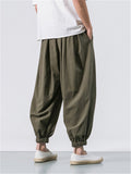 Vintage Japanese Street Style Loose Cozy Linen Pants for Men