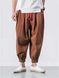 Vintage Japanese Street Style Loose Cozy Linen Pants for Men