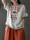 Women's National Style Embroidered Shirts