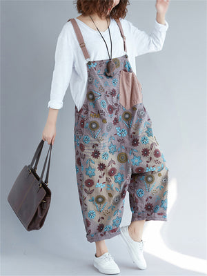 Cute Fashion Printed Denim Jumpsuits