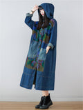 Patchwork Design Buttons-Up Long Jacket