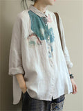 Fashion Printed Buttons-Up 3/4 Sleeve Shirts