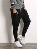 Men's Ankle-tied Lace Up Causal Pants with Big Pockets