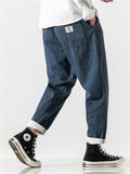 Men's Mid Waist Warm Jeans with Wool Inside