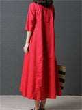 Women's Cozy Round Neck Half Sleeve Holiday Dresses