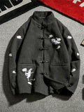 Chinese Cranes Embroideried Woolen Coat