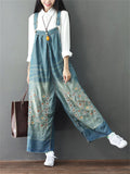 Vintage Embroidered Wide Leg Denim Jumpsuit