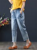 Large Size Elastic Retro Women's Jeans