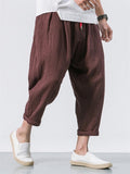 Men's Loose Comfort Linen Cropped Pants