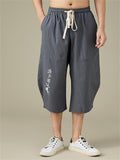 Men's Plus Size Breathable Linen Cropped Trousers