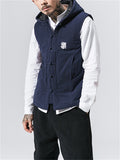 Embroidery Hooded Waistcoat Thick Jackets