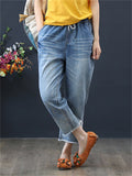 Large Size Elastic Retro Women's Jeans