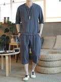 Men's Casual Linen Short Sets