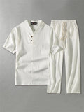 Mens Loose Comfy Vintage Linen Sets