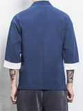 Three-quarter Sleeves Lace-up Shirts