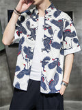 Fashion Chinese Printed Short Sleeve Men's Shirts