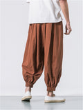 Vintage Japanese Street Style Loose Cozy Linen Pants for Men