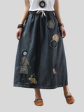 Vintage Rabbit Printed Women's Skirt