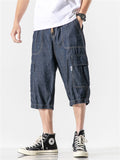 Casual Loose-fitting Men's Jeans With Multiple Pockets