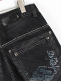 Men's Plus Size Street Style Embroidered Jeans