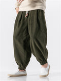 Men's Drawstring Ankle-Banded Warm Pants for Winter