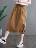 Summer Solid Color Cargo Skirts For Women