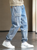 Stylish Male Large Size Hip Hop Straight Leg Jeans