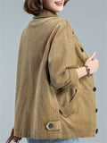 Fashionable Corduroy Middle Aged Mother Jackets