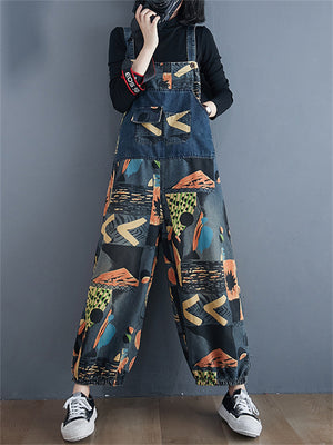 High Waist Autumn Overall Wide Leg Women's Jumpsuits