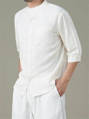 yogachicshops Casual Button Up Cotton Linen Shirts