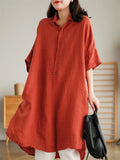 Women's Short Sleeve Casual Cotton Linen Holiday Dresses