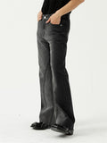 Black Gray Fit Slim Floor-Length Jeans For Men