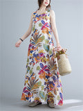 Women's Beautiful Sleeveless Floal Printed Dress