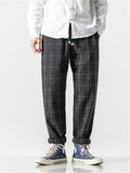 Men's Stylish Plaid Woolen Pants for Autumn Winter