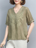 Breathable Summer Cotton Linen Shirts For Women