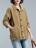 Fashionable Corduroy Middle Aged Mother Jackets